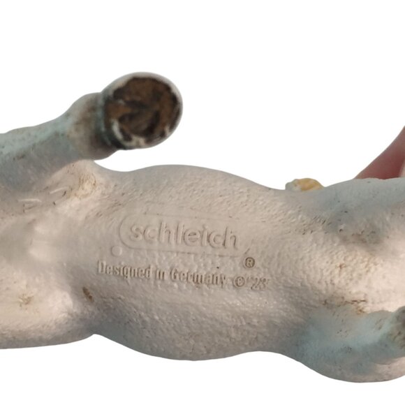 Schleich Horse Figures Brown Clydesdale Foal & White w/Yellow Mane Lot of 2 - Picture 4 of 8